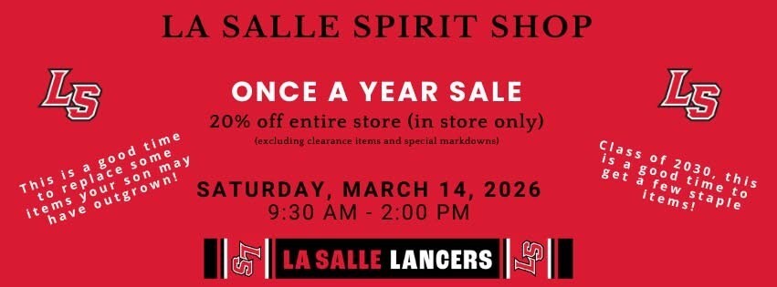 ONCE A YEAR SPIRIT SHOP SALE!